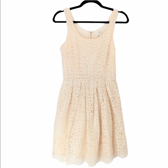 J CREW Pale Peach Lace Dress Lined Pockets Size 2 - Picture 6 of 8